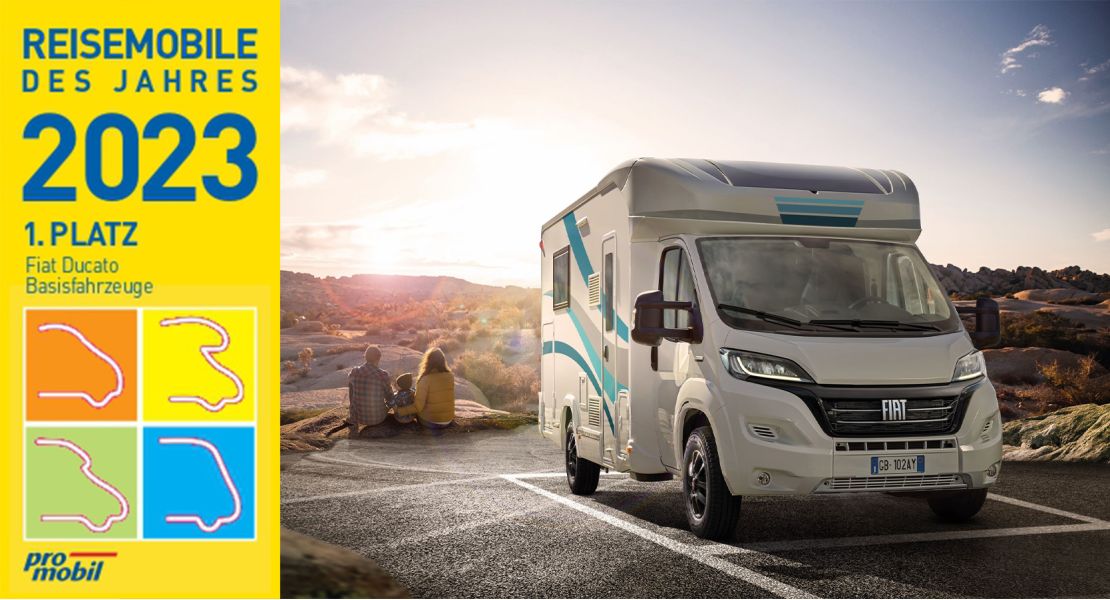 FIAT Professional Ducato избран за “Најдобра основа за кампер 2023” од страна на Promobil 15 пати едноподруго